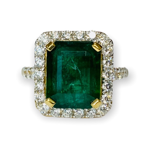 $15,490 Value, 18K GIA Emerald & Diamond Ring