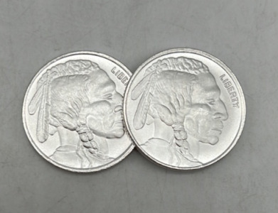 (2) 1/2 Troy Ounces Fine Silver Liberty Coins