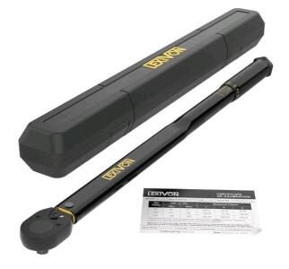 (1) LEXIVON 1/2-Inch Drive Click Torque Wrench 25-250 Ft-Lb/33.9-338.9 Nm (LX-184)