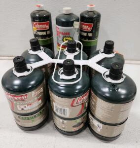 (6) Coleman 16.4 oz All-Purpose Propane Fuel Cylinder (1) Coleman 16 oz All-Purpose Propane Fuel Cylinder (2) Coleman 14.1 oz HD-5 Propane Fuel Cylinder