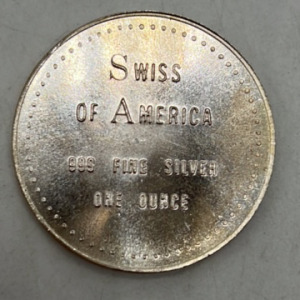 Swiss Of America 999 One Ounce Fine Silver Coin