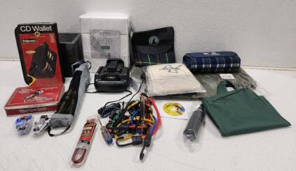 (1) Hotel Signature Sateen King Sheet Set (1) Marble Container (1) EGO Power+ 56-Volt Battery Charger And More