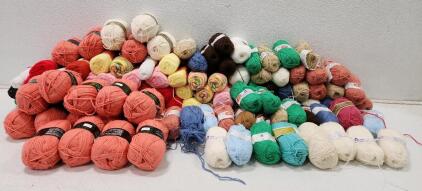 (113) Assorted Colored Knitting And Crochet Yarn