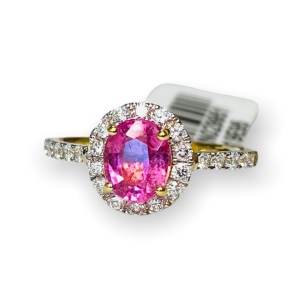 $5,985 Value, 18K GIA Tourmaline & Diamond Ring