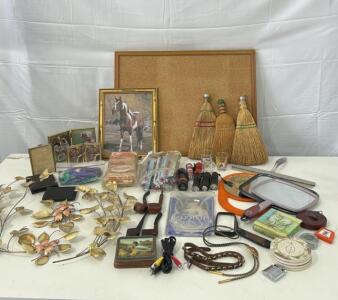(6) 3.5&rdquo; Flashlight (4) Vintage Tabacco Pipe Including Dunhill &ldquo;Innertube&rdquo; And Brewster (1) 23&rdquo;x17&rdquo; Hanging Cork Board & More