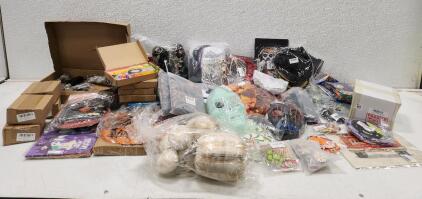 Assorted Halloween And Autumn Costumes And Decor