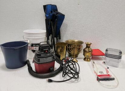 (1) Vintage Brass Hanukkah Menorah (1) L.L.Bean Lowrider Camp Chair (1) Shop-Vac 1 Gallon 1.0 Peak HP Micro Wet/Dry Vacuum And More