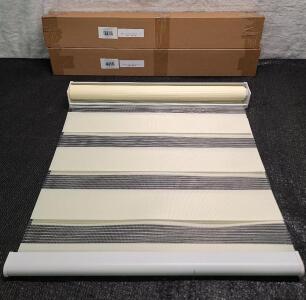 (2) Zebra - Cordless Roller Blinds, Beige, 20.5"W x 72"H