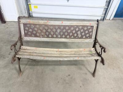 (1) Wooden & Metal Bench