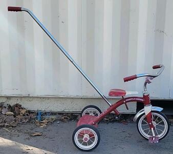 Radio Flyer Classic Red Tricycle with a Push Handle