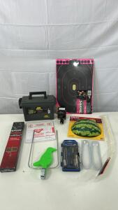 (1) Daisy 3D Slime Oozing Melon Target (1) .223 Cal. Gun Cleaning Kit (1)Allen Paper Target Stand & More