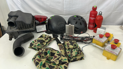 (1) 2011-2012 Chevy Cruze Airfilter Housing (2) Fuel Storage Bottles (1) Harley Davidson Moto Helmet XSmall & More