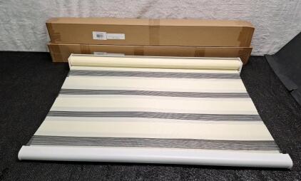 (2) Zebra - Cordless Roller Blinds, Beige, (1) 26.5"W x 72"H, (1) 25.5"W x 72"H