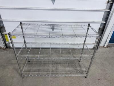 (1) 3-Tier Metal Shelving- 48&rdquo;Wx36&rdquo;Hx18&rdquo;D