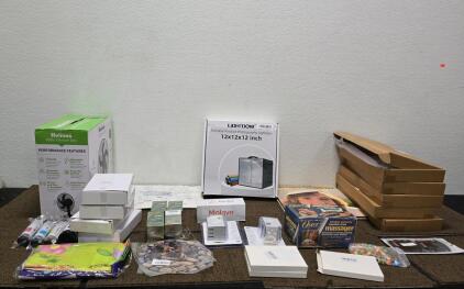 Assorted Household Products,New Portable Product Photgraft Light Box 12x12x12 Inch & More.