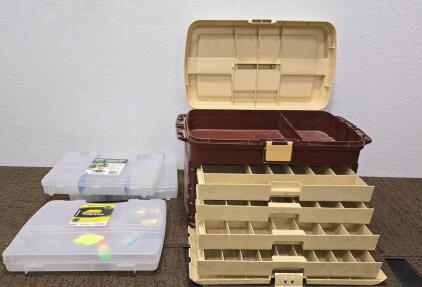 Vintage Plano Tackle Box ,(3) Plano Dividers For Fishing