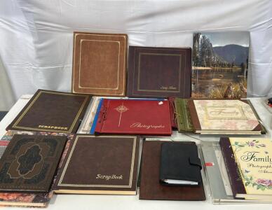 (9) Assorted Scrapbooks (2) Family History Books & More