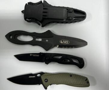 NRS Pilot Knife,Smith & Wesson Extreme OPS Folding Knife,Coast LX282 Tactical Knife.