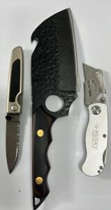 Unbranded Cleaver Knife 7&rdquo;Pirate Ship ,Husky 7&rdquo; Folding Blade,Kershaw.