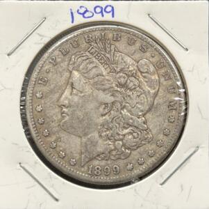 1899 Morgan Dollar Coin, United States, 90% Silver, 1.5-inch Diameter