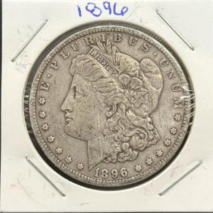 1896 Morgan Silver Dollar, New Orleans Mint, 90% Silver