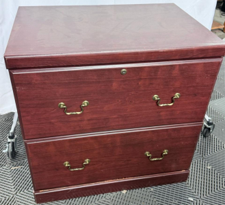 (1) Wooden 2-Drawer Filing Cabinet - 30&rdquo;Hx30&rdquo;Wx20.5&rdquo;D