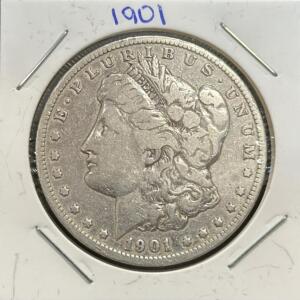 1901 Morgan Silver Dollar, United States Mint, No Mint Mark, Philadelphia