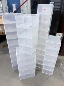 Multiple Plastic Shoe Storage Cubbies