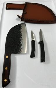 (2) Kershaw Folding Pocket Knives (1) Chefs Favorite Knife.