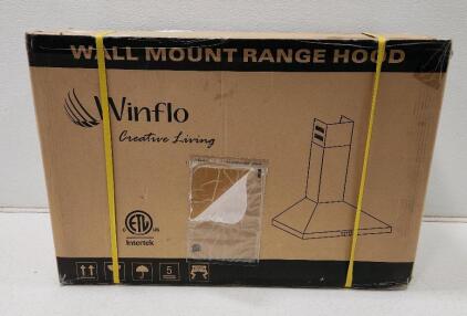 (1) Winflo 30 in. 300 CFM Convertible Wall Mount Range Hood New In Original Pkg