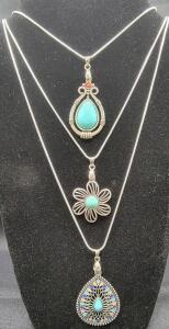 (3) Different Turquoise Necklace