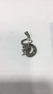 Sterling Silver Dragon Pendant With Stones