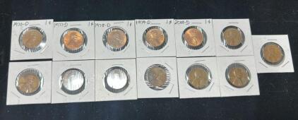 (13) Assorted Pennies from 1970-D to 2000-D