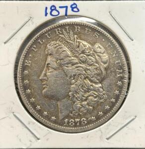 1878 Morgan Silver Dollar, San Francisco Mint, 90% Silver, 38.1mm Diameter