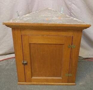 Vintage Wooden Corner Cabinet Corners Cut at a 45Degree Angle