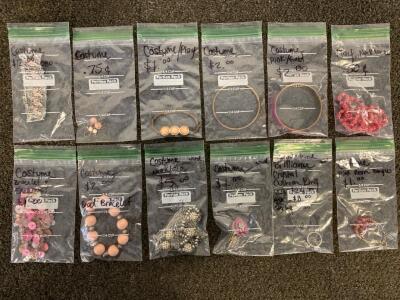 Costume Pink Jewelry Including Bracelets, Rings, Necklaces And Earrings
