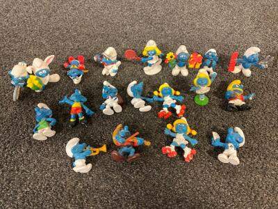 Collection Of Vinatge Collectible Smurf Figures