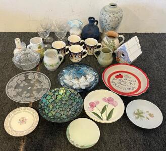 Glassware Including Plates, Cups, Vases & More