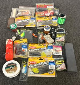 Fishing Supplies Including Powerbait, Wobblers, Fising Line, And More
