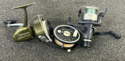 (3) Fising Reels Includjg (1) Shakespeare, (1) Medalist, And (1) Shimano