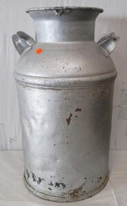 Vintage Milk Churn Used As A Planter Or Outside Lawn Art (Bottom Has Been Cut Out)