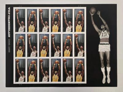Wilt Chamberlain Collectible Stamps Sheet- Complete And Near Mint Sheet