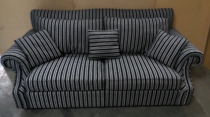 Striped Black & Silver Sofa