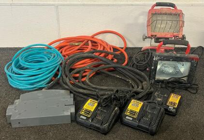 Air Compressor Hoses, Work Lights, DeWalt Battery Chargers & More