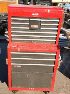 Craftsman Red Metal Tool Chest, 8 Drawers, Locking, Caster Wheels