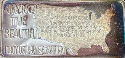 &ldquo;America The Beautiful&rdquo; Troy 1oz .999 Silver &ldquo;American Eagle&rdquo; Bar