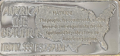 &ldquo;America The Beautiful&rdquo; Troy 1oz .999 Silver Hayride Bar