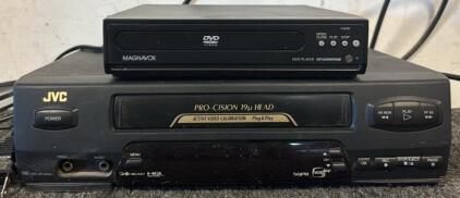 Vintage JVC HR-VP653U VCR & Magnavox DVD Player