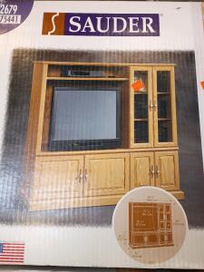 Sauder Forest Hills Collection Woodland Oak Finish Entertainment Center (New in Box) 2 Box Set 64 1/2"X61"X22" Fits a 40" TV