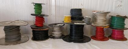 Lot (13) Spools of Various THWN, THHN & Automotive Stranded Copper Wire from 22 AWG to 12 AWG